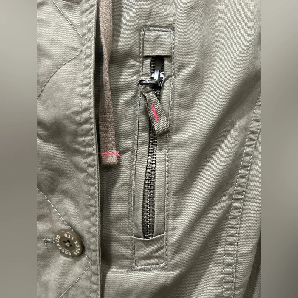 SOCCX Spirit Utility jacket zipper buttoned fitted hood drawstring waist rare - Picture 4 of 7